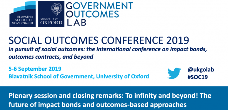Social Outcomes Conference 2019: To infinity and beyond! The future of impact bonds and outcomes-based approaches
