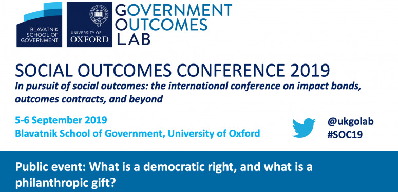 Social Outcomes Conference 2019: What is a democratic right, and what is a philanthropic gift?