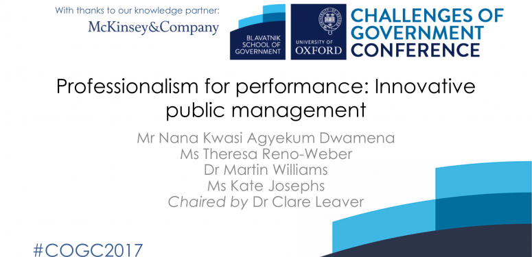 Public sector deep dive: Professionalism for performance: Innovative public management