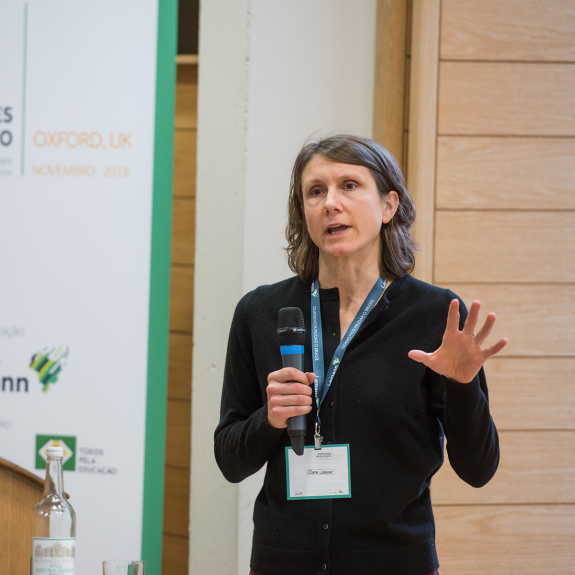 Clare Leaver speaking at a Blavatnik School event