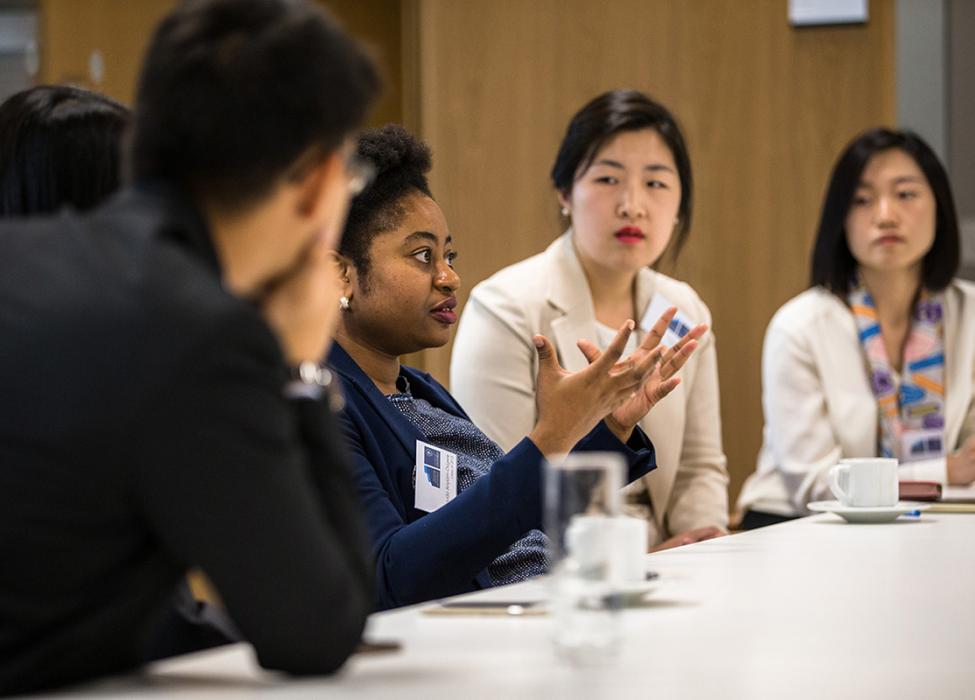MPP students and alumni discussing