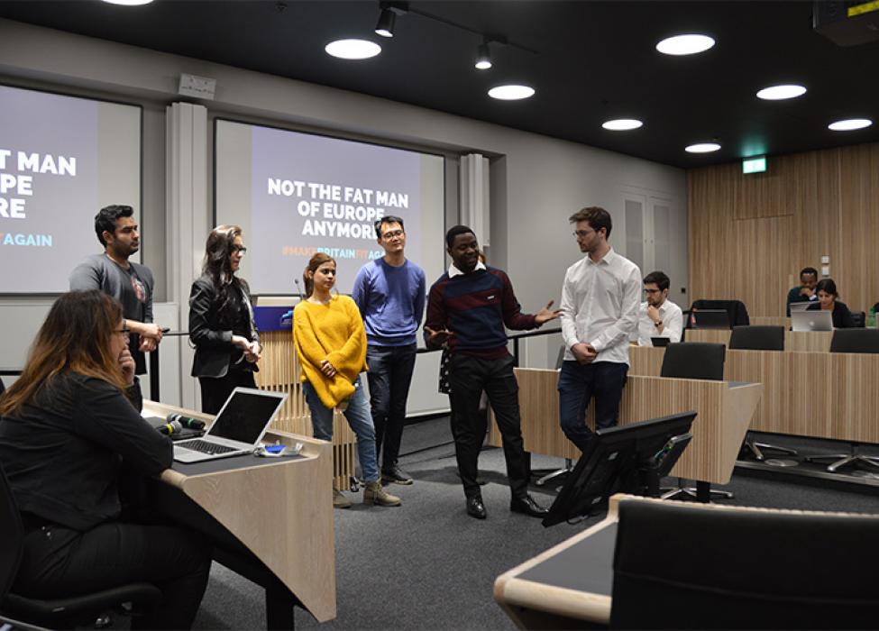 Students present their communications campaign ideas in the live challenge