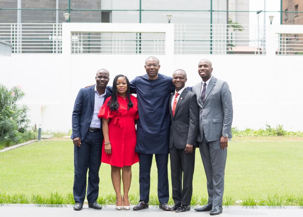 Mr. Aigboje Aig-Imoukhuede with the AIG scholars