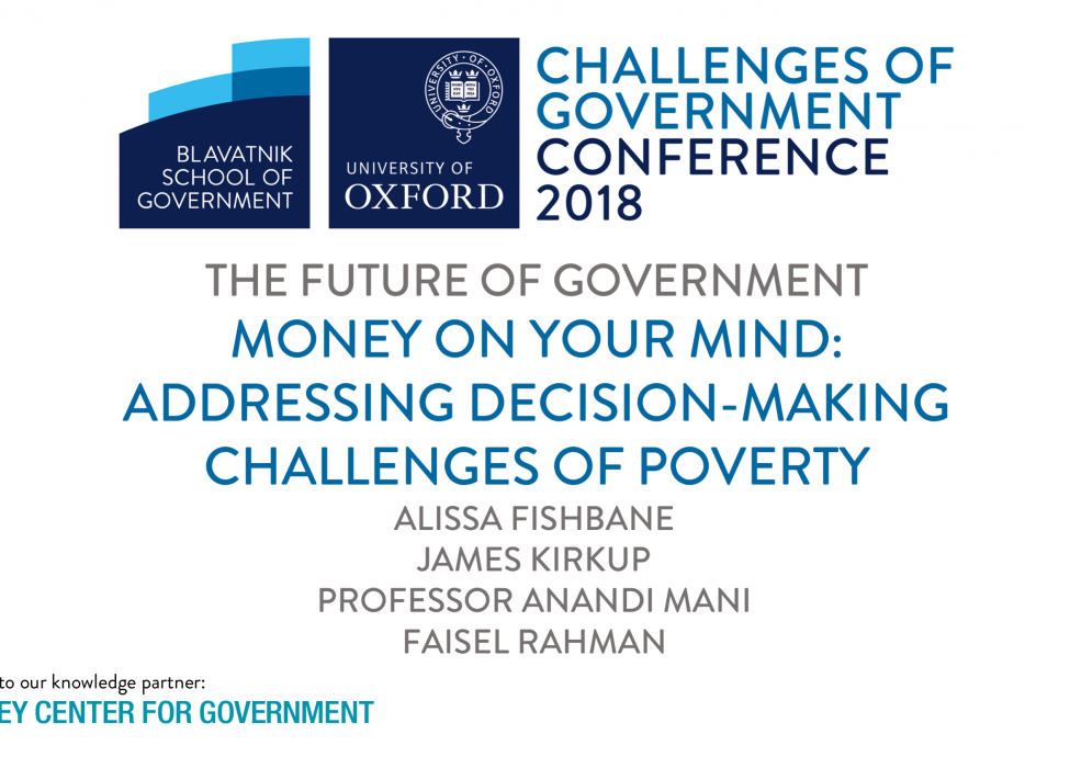 Money on your mind: addressing decision-making challenges of poverty