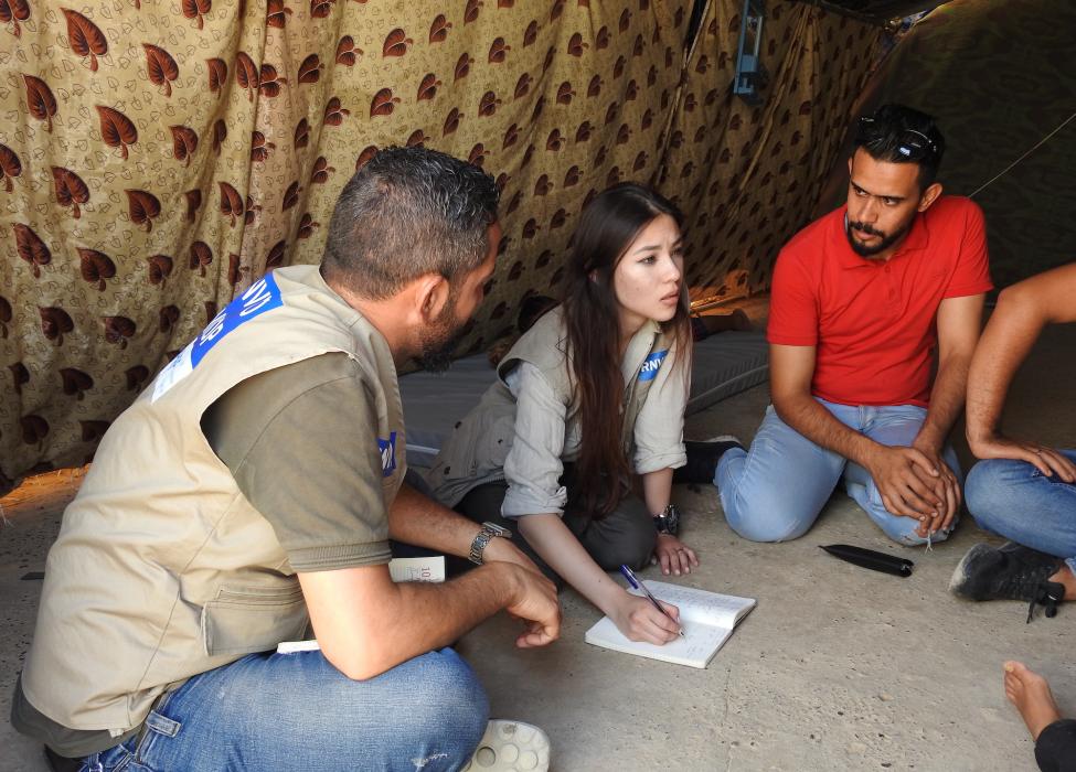 Aleksandra Wisniewska at a camp for internally displaced people, Mosul, Iraq