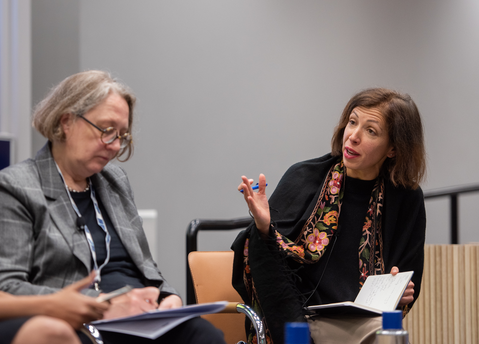 Maya Tudor moderating at the Challenges of Government Conference 2019