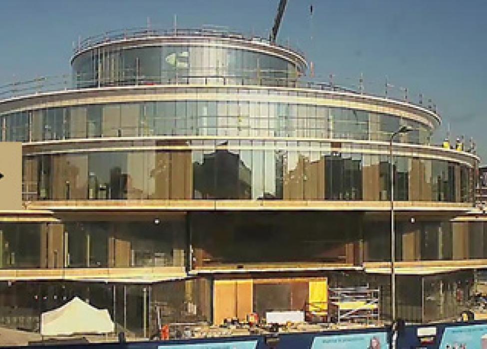 Timelapse footage of the new building